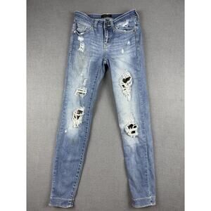 Judy Blue Jeans Womens 1/25 Skinny Fit Camouflage Distressed Stretch